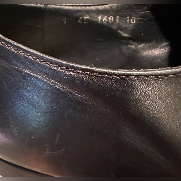 416. Men’s Prada Vintage Black Leather Oxford Lace-up Dress Shoe with Dust Bag - Picture 14 of 16